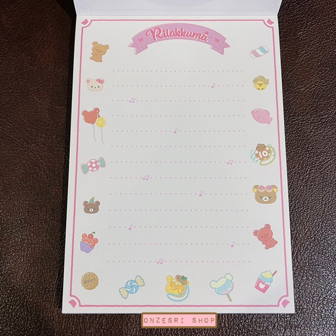 สมุดฉีก Rilakkuma Yum Yum Sweets? Amusement Park แบบสีชมพู ขนาด 14.8 x 10.5 ซม. มี 4 ลาย รวม 100 แผ่น
