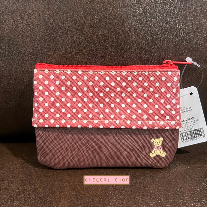 กระเป๋า Sanrio Characters Fancy Retro Collection Pouch & Tissue Case แบบ Marron Cream ด้านหลังใส่ทิชชู่ได้ มีซิปปิดเปิด ขนาด 13 x 9.5 x 0.7 ซม. ทำจาก PVC