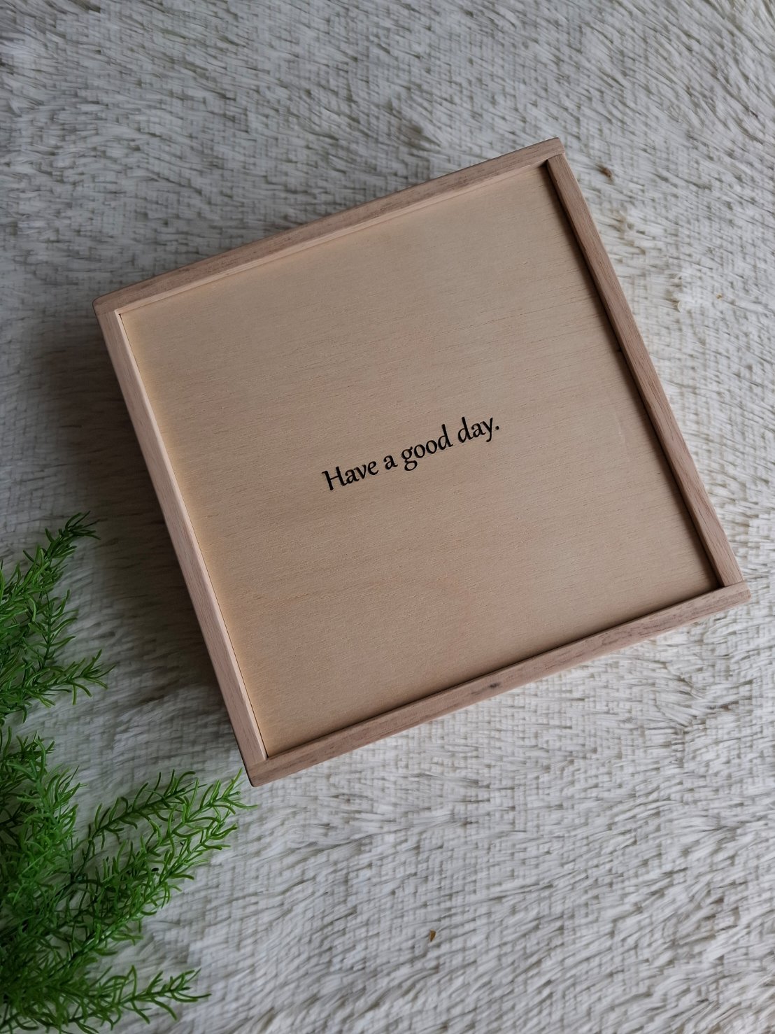 กล่องไม้ยางพาราฝาสไลด์