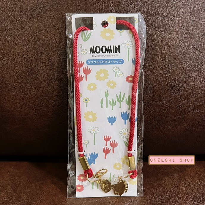 สายคล้องหน้ากาก Moomin Mask Strap แบบ Little My สีแดง ขนาดยาว 80 ซม. เป็นสายเชือกแต่งโลหะสีทอง