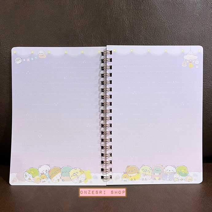 สมุดริมลวด Sumikko Gurashi - Sumikko Baby แบบสีชมพู ขนาด B6 (18 x 12.5 ซม.) 120 หน้า