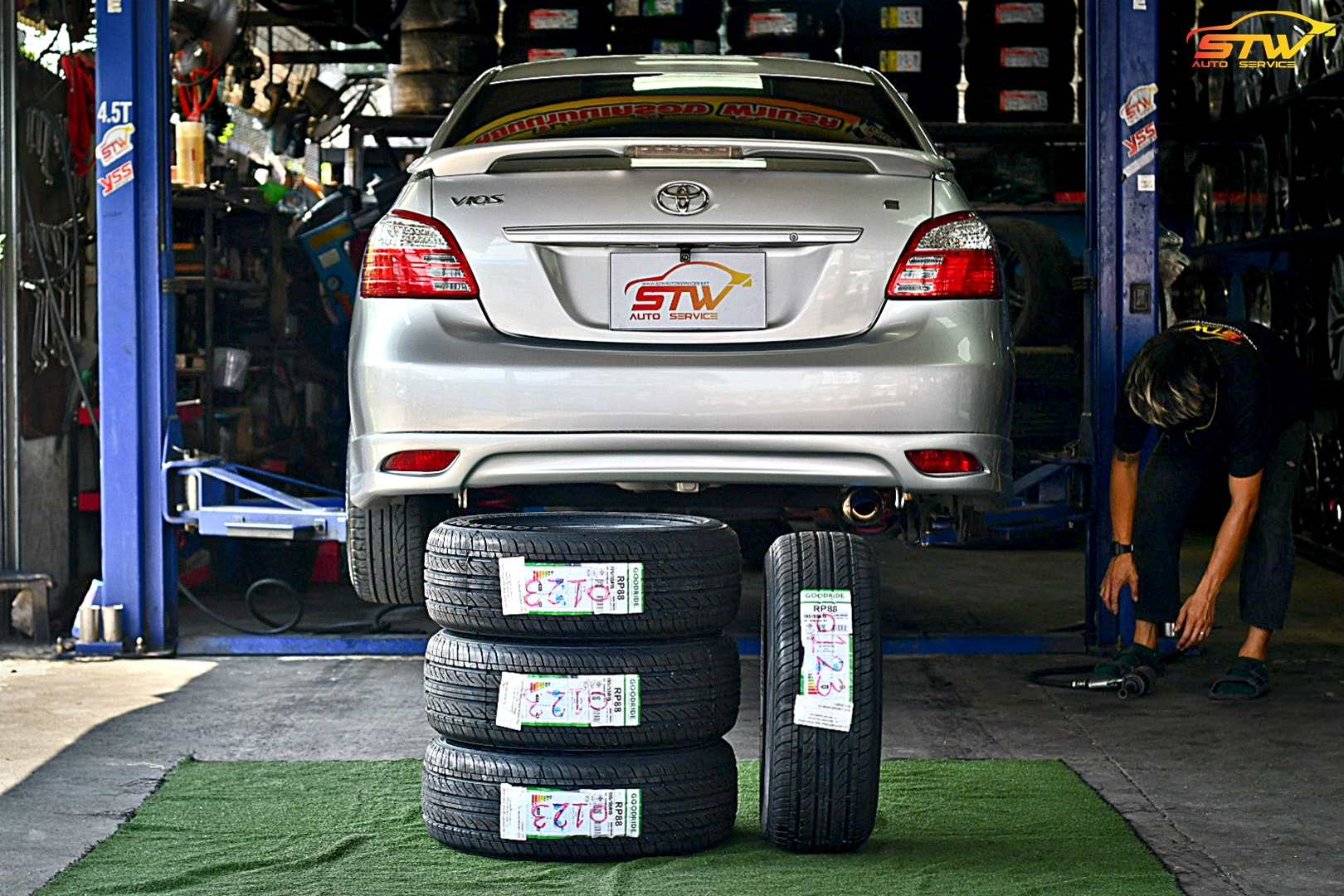 ยาง GOODRIDE RADIAL RP88 195/55R15 85V ติดตั้งใส่ TOYOTA VIOS