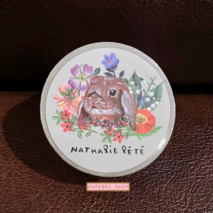 Masking Tape เทปตกแต่งจากญี่ปุ่น แบรนด์ Unicom ลาย Rabbit สีเบจ โดย Nathalie Lété ขนาด 2.5 ซม. x 10 ม.
