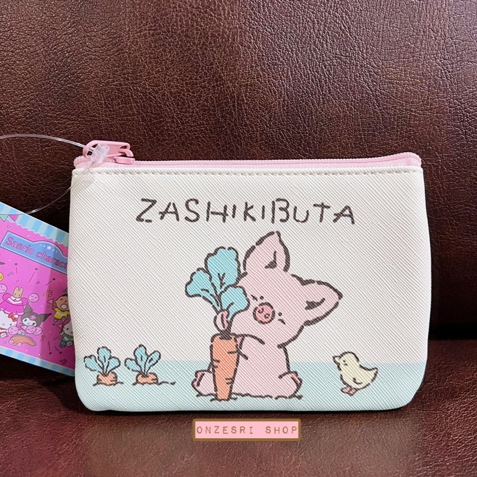 กระเป๋า Sanrio Characters Retro Collection Pouch & Tissue Case แบบ Zashikibuta ด้านหลังใส่ทิชชู่ได้ มีซิปปิดเปิด ขนาด 13 x 9.5 x 0.7 ซม. ทำจาก PVC