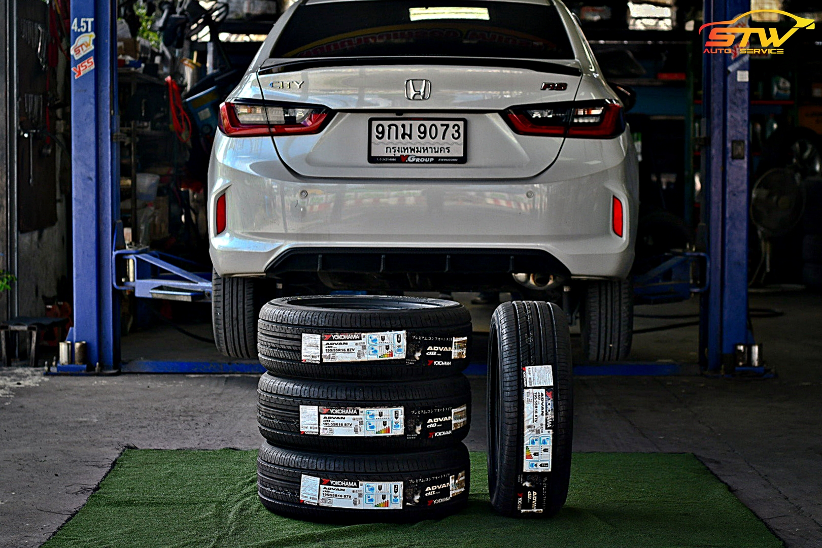 ยาง YOKOHAMA ADVAN dB V552 195/55R16 87V ติดตั้งใส่ HONDA CITY