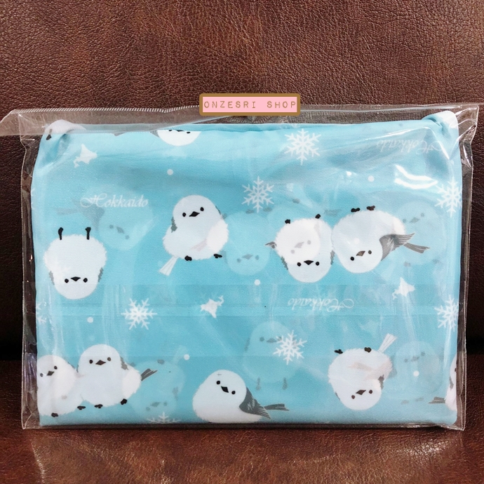 กระเป๋า Eco Bag ลายนกชิมะเอนากะ (Hokkaido Limited) สีฟ้า พับได้ พกพาสะดวก ขนาด 44 x 31 x 17 ซม. / พับแล้ว 13 x 18 ซม.