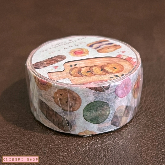 เทปตกแต่งจากญี่ปุ่น Masking Tape จาก & colors Japan ลาย Cookies ขนาด 2 ซม. x 10 ม.