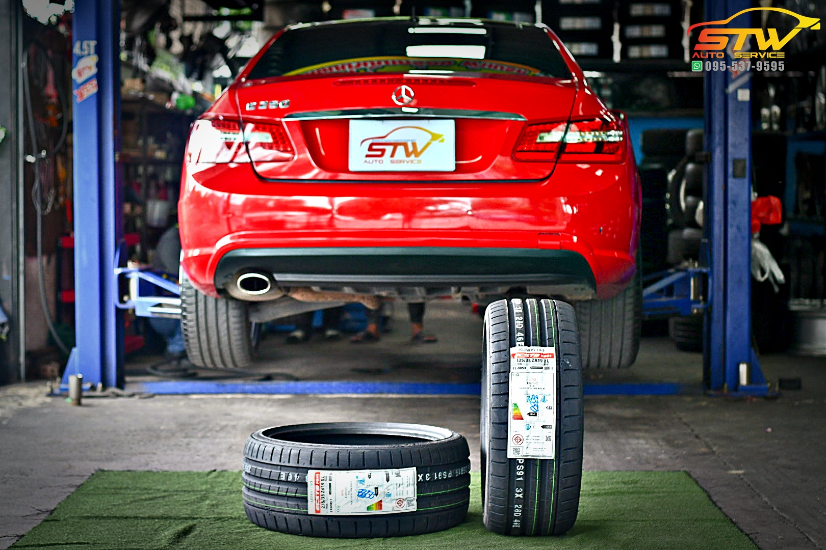เปลี่ยนยาง Mercedes Benz E-Class E250 Coupe KUMHO ECSTA PS91 235/35R19 91Y