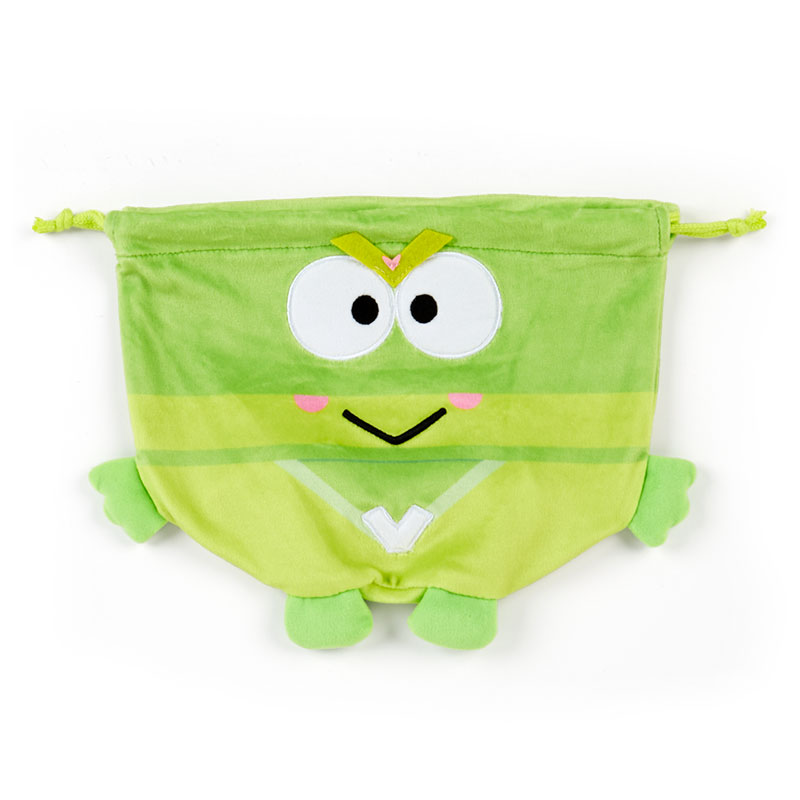 กระเป๋ารูดเชือก Sanrio Hapidanbui Hero Collection แบบ Keroppi ขนาด 19.5 x 11.5 x 26 ซม.
