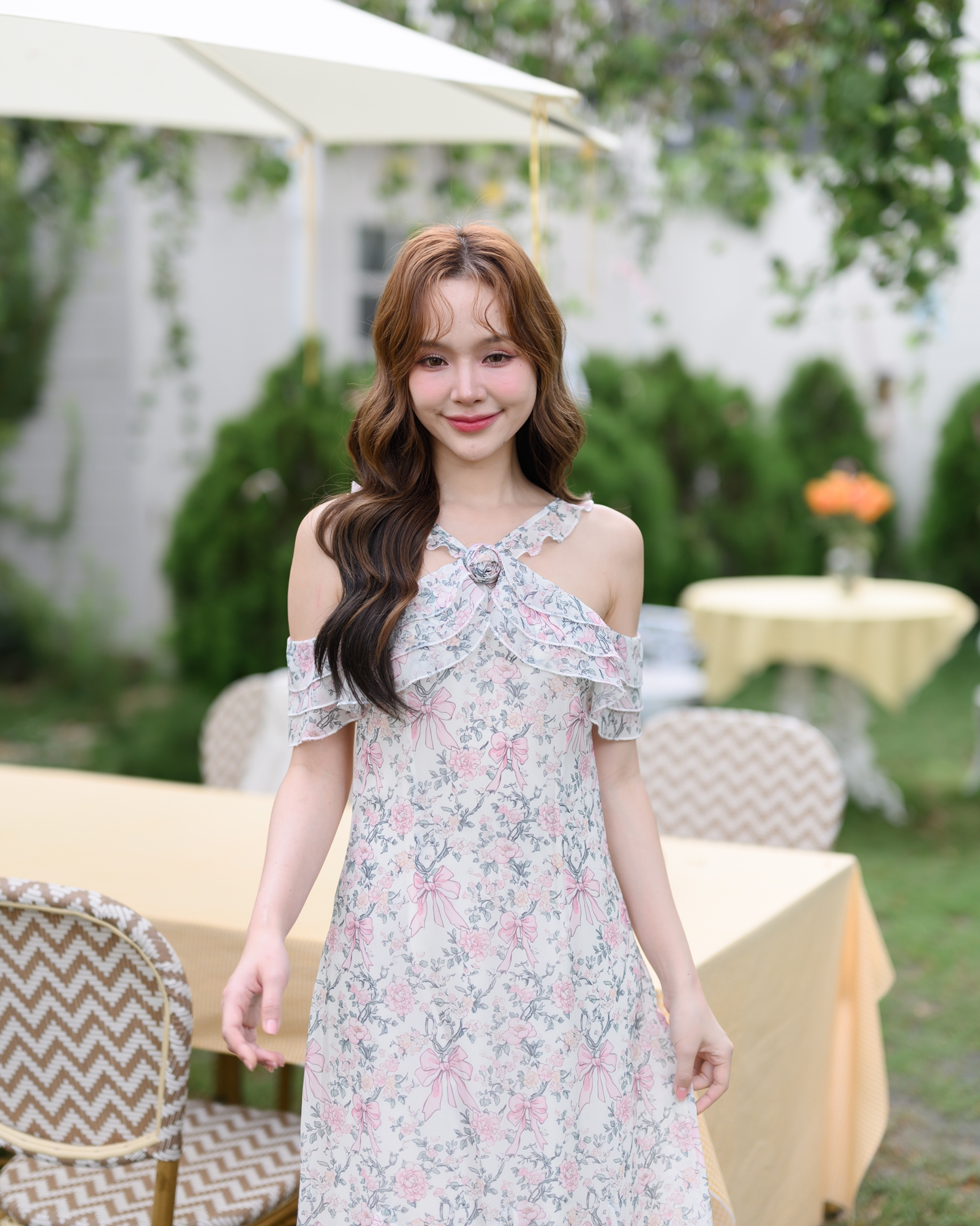 Coquette Bow Off-Shoulder Maxi Dress