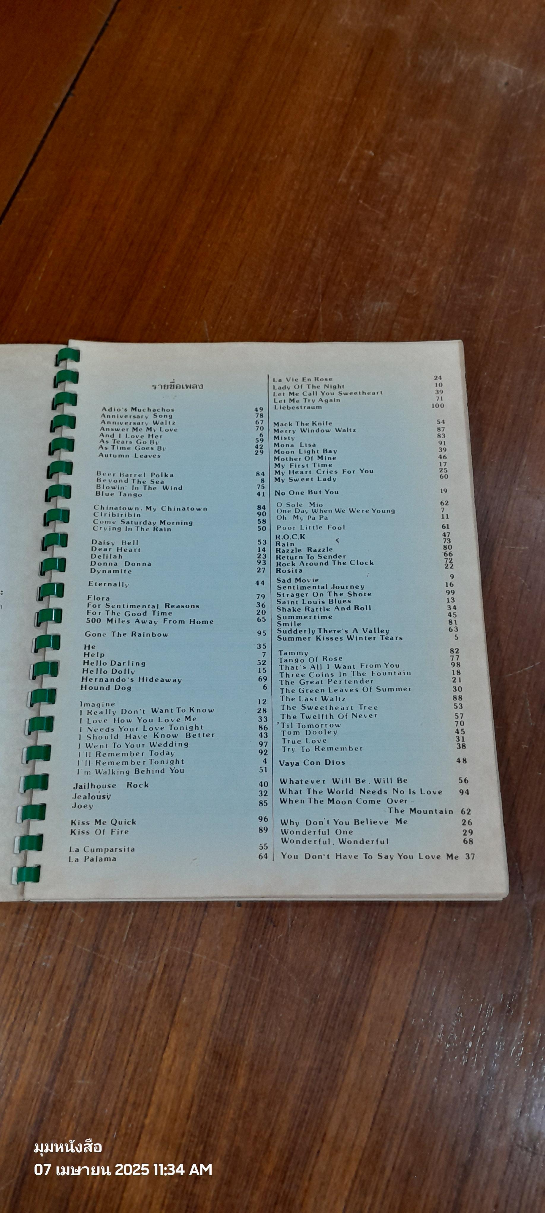 BOOK SONGS POPULAR & STANDARD รวม 104 เพลง / อมร แม้นเมืองแมน