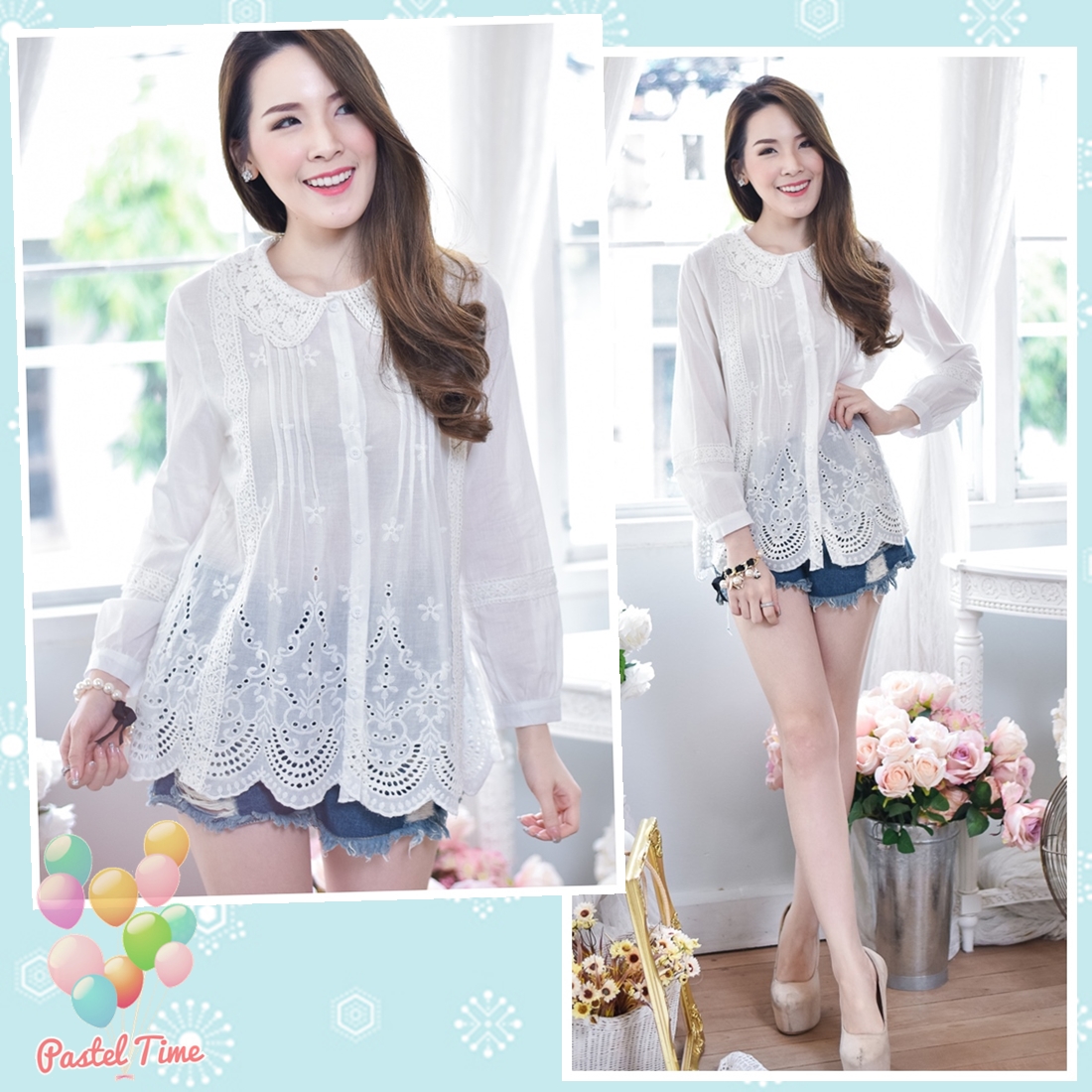 Vivi Embroidery Lacy Blouse