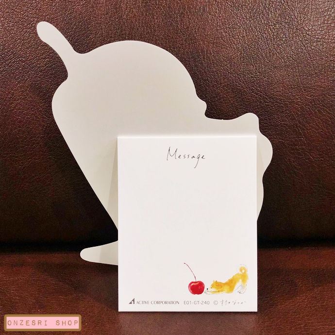 Shiba Stand Card จากญี่ปุ่น ลายครีมโซดา การ์ดเปล่าพิมพ์คำว่า For You แบบน้องหมาชิบะกับแก้วครีมโซดา เขียนด้านหลังได้ มาพร้อมซองลายน่ารัก ตั้งได้ ขนาด 11.8 x 14 ซม.