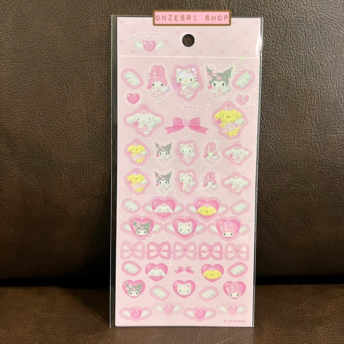 สติกเกอร์ Sanrio Dreaming Angel Design Series ขนาด 9 x 0.1 x 20 ซม. เป็นแบบวิ้ง ๆ รูปหัวใจ