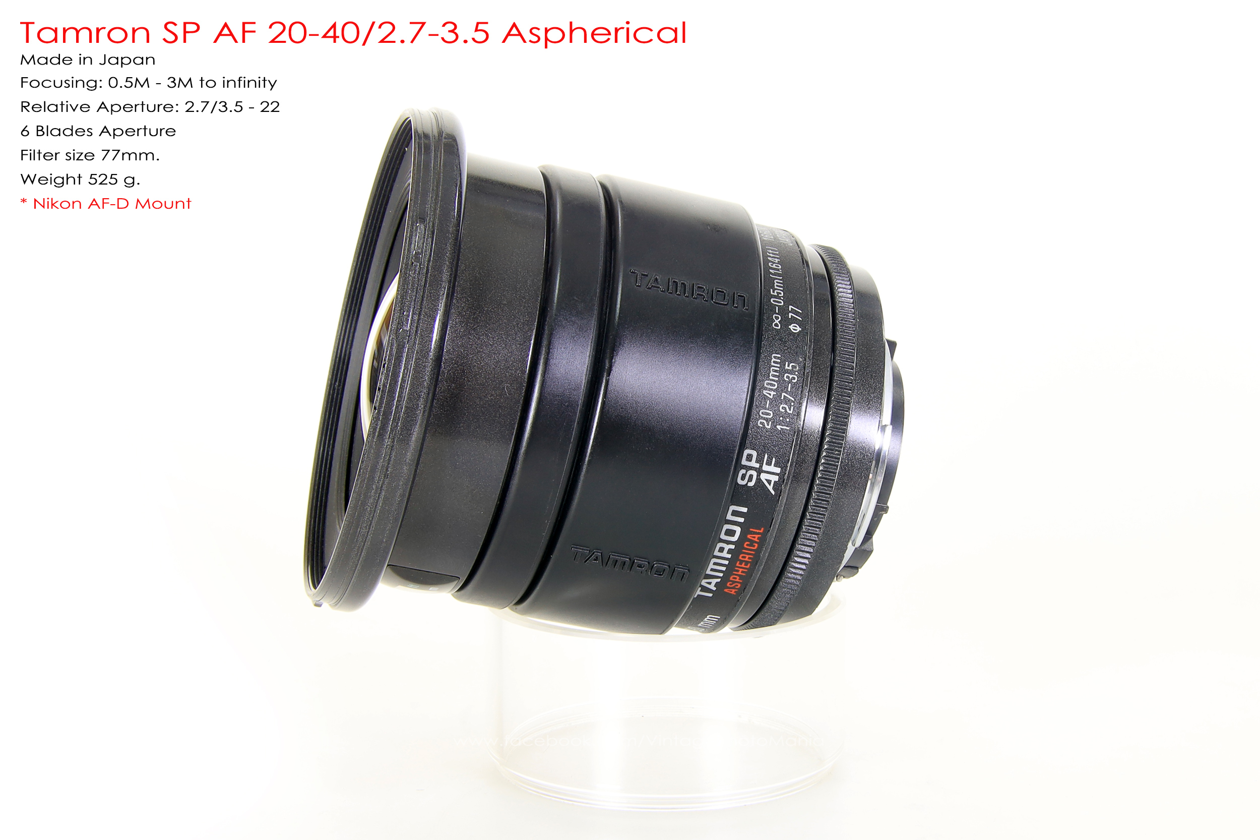 Tamron SP AF 20-40/2.7-3.5 Aspherical *Nikon AF-D Mount เลนส์ไวด์ไวแสงหายากรองรับกล้องฟูลเฟรม