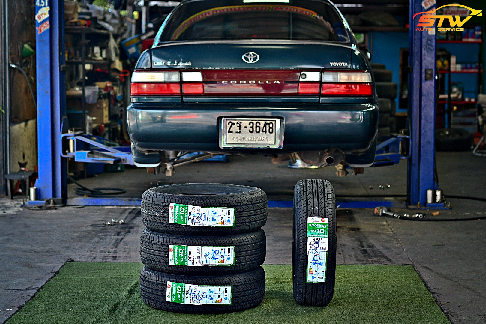 ยาง GOODRIDE RADIAL RP88 185/65R14 ติดตั้งใส่ TOYOTA COROLLA