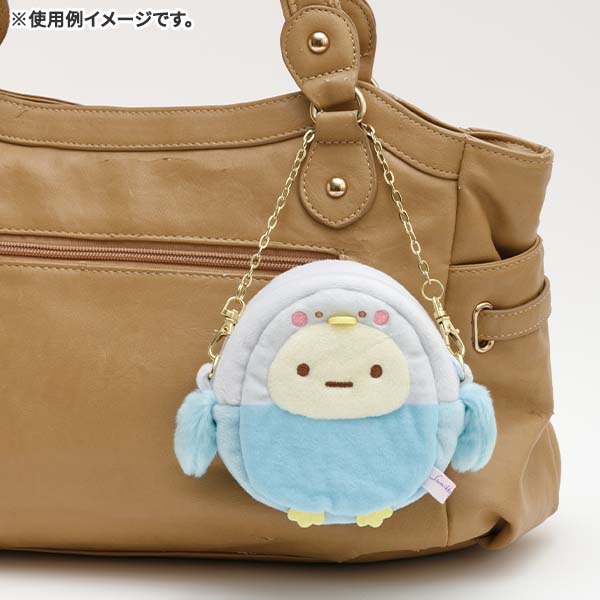 กระเป๋า Sumikko Gurashi Minna de Kotorikko Mini Bag ด้านหลังเป็นช่องใส ไว้โชว์ตุ๊กตาได้ (แบบตัวเล็ก) มาพร้อมตุ๊กตา Tapioca ฟ้า ไซส์ SS ใส่ชุดนกสีชมพู ขนาด 10.5 x 9.5 x 5 ซม.