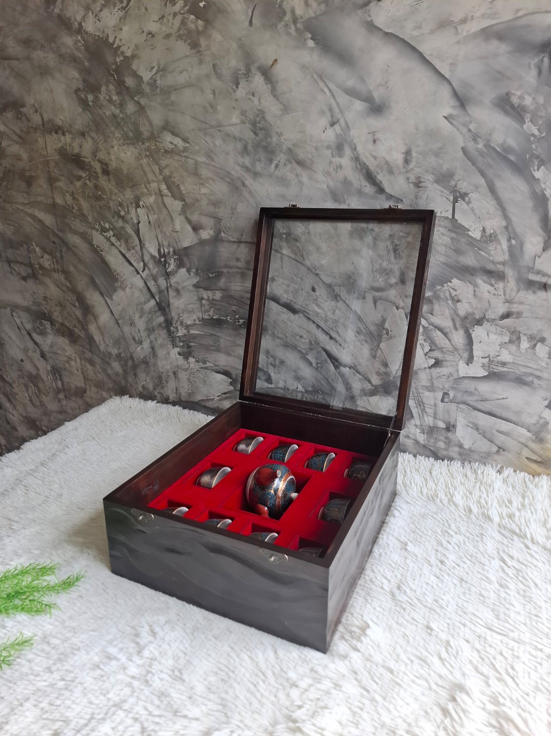 กล่องไม้ใส่ชุดแก้ว