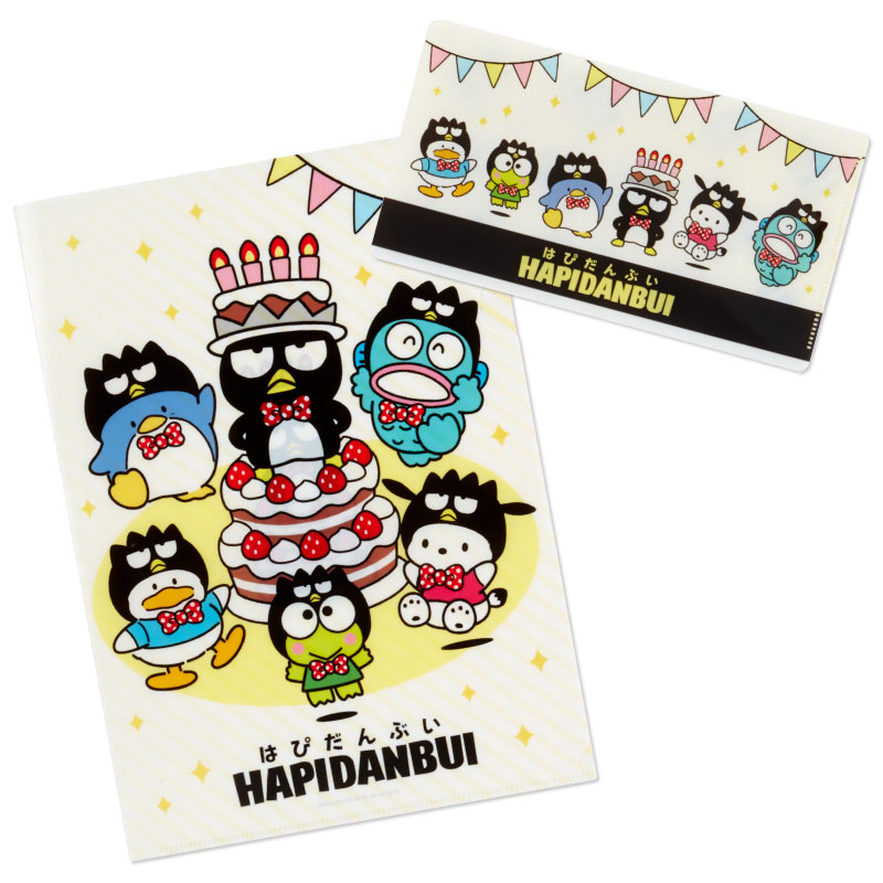 เซ็ตแฟ้ม Happy Birthday Badtz-Maru x Hapidanbui เป็นแฟ้ม A4 กับแฟ้ม Ticket Holder (เอาไปใส่หน้ากากอนามัยได้ค่ะ)