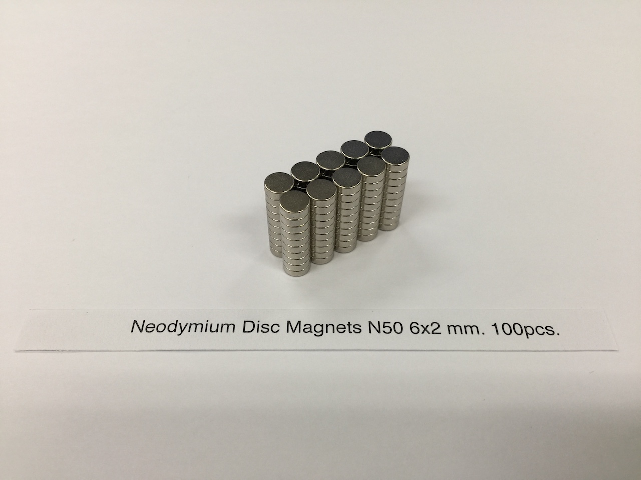 Neodymium Disc Magnets N50 6x2 mm. 100pcs.