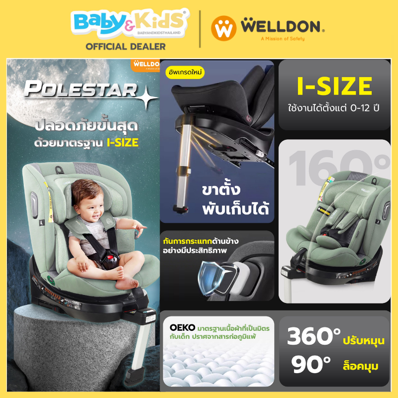 Welldon คาร์ซีทเด็ก รุ่น Polestar (แรกเกิด-12 ปี) - Graphite Gray