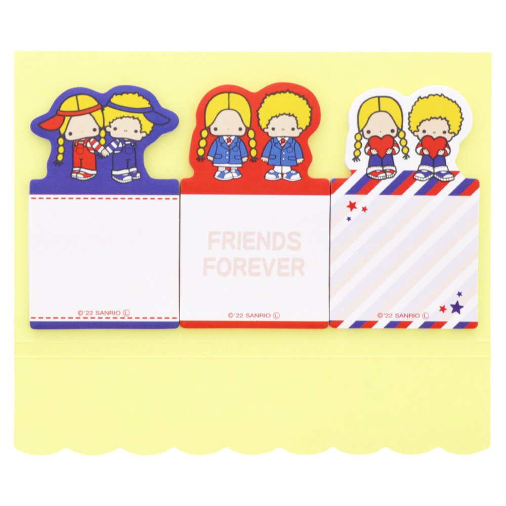 กระดาษโน้ตมีกาว Sanrio Characters Retro Collection Sticky Memo แบบ Patty & Jimmy ขนาด 7.9 x 13 x 0.3 ซม. มี 3 ลาย รวม 60 แผ่น