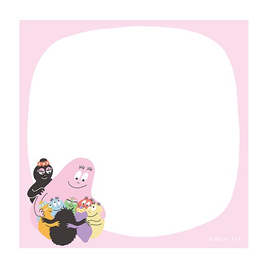 สมุดฉีก Barbapapa Square Memo จากญี่ปุ่น ลาย Family ขนาด 10 x 10 x 1 ซม. มี 4 ลาย รวม 120 แผ่น
