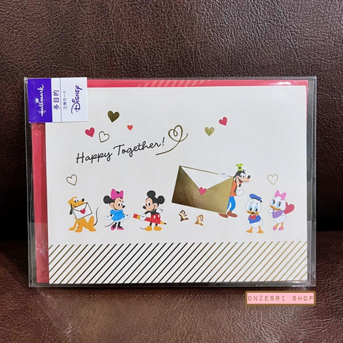 Disney Pop Up Card From Hallmark Japan การ์ดเปล่าลาย Disney Happy Together ขนาด 10.8 x 14.8 x 0.2 ซม.