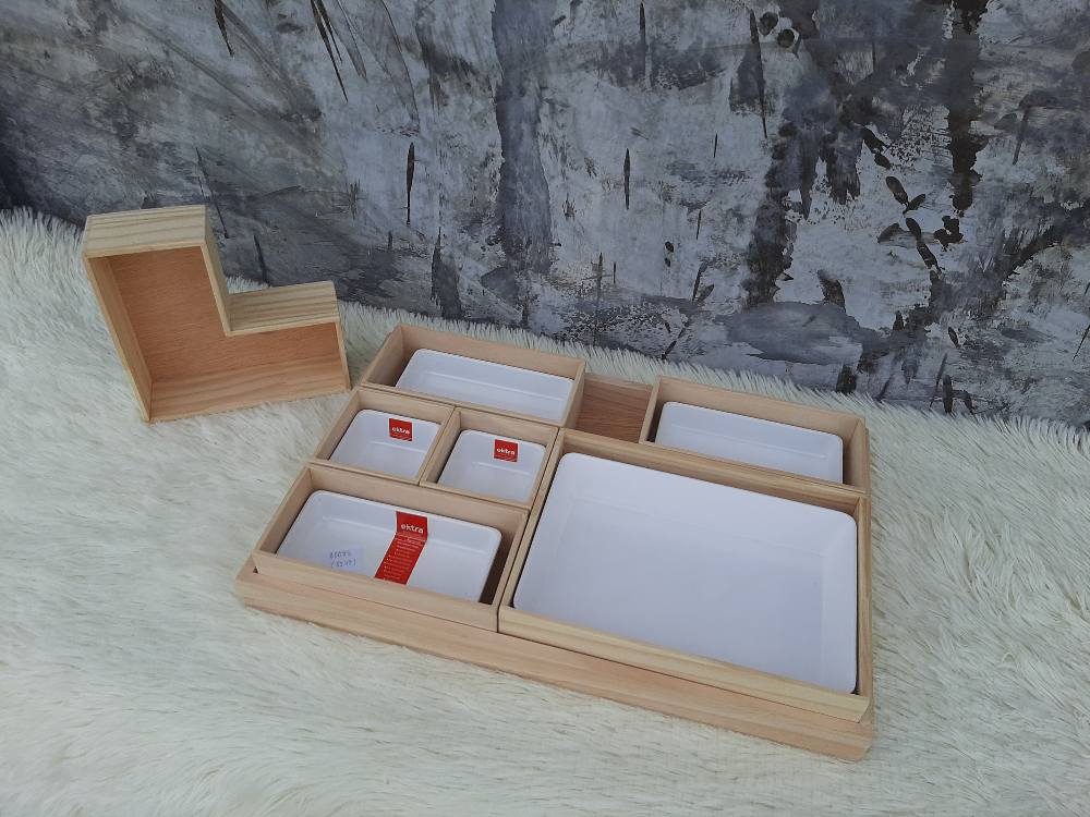 ชุดถาดไม้ใส่อาหาร