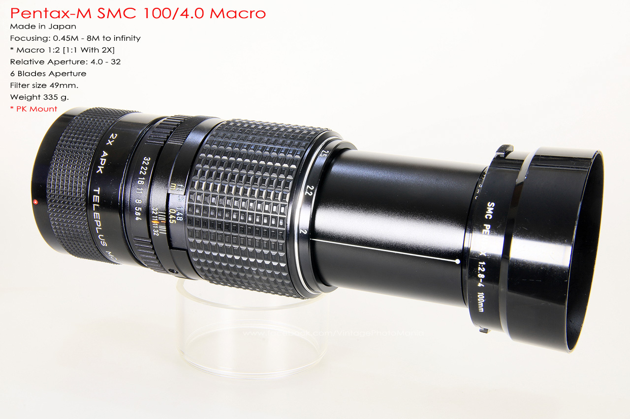 Pentax-M SMC 100/4.0 Macro+2X Converter * PK Mount