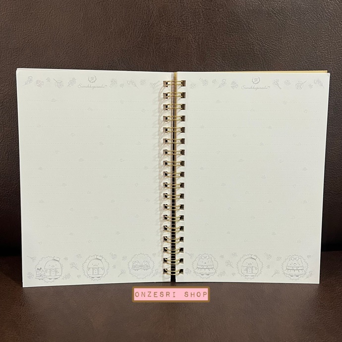 สมุดริมลวด Sumikko Gurashi Maison de FLEUR (Limited) แบบสีเทา ปกแข็ง ขนาด B6 (18 x 12.5 ซม.) 120 หน้า