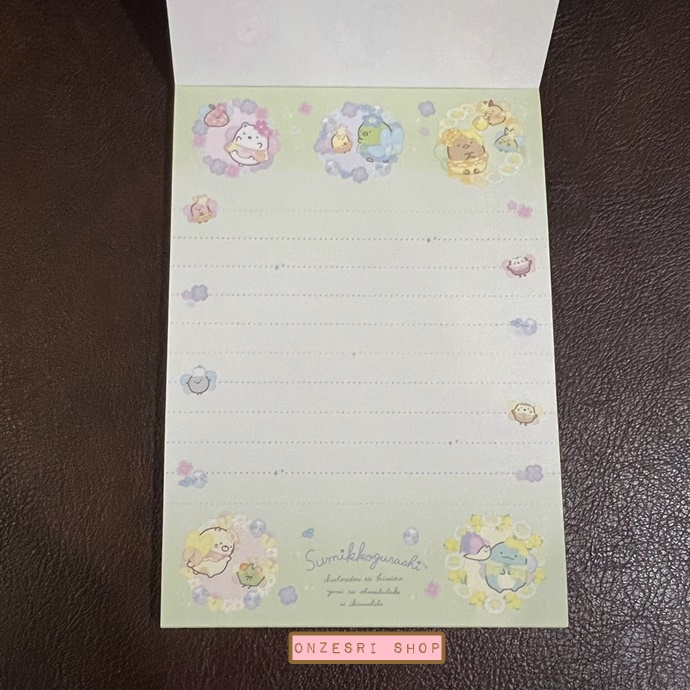 สมุดฉีก Sumikko Gurashi - Zassou in the Fairy Flower Garden แบบสีเขียว ขนาด 14.8 x 10.5 ซม. มี 4 ลาย รวม 100 แผ่น