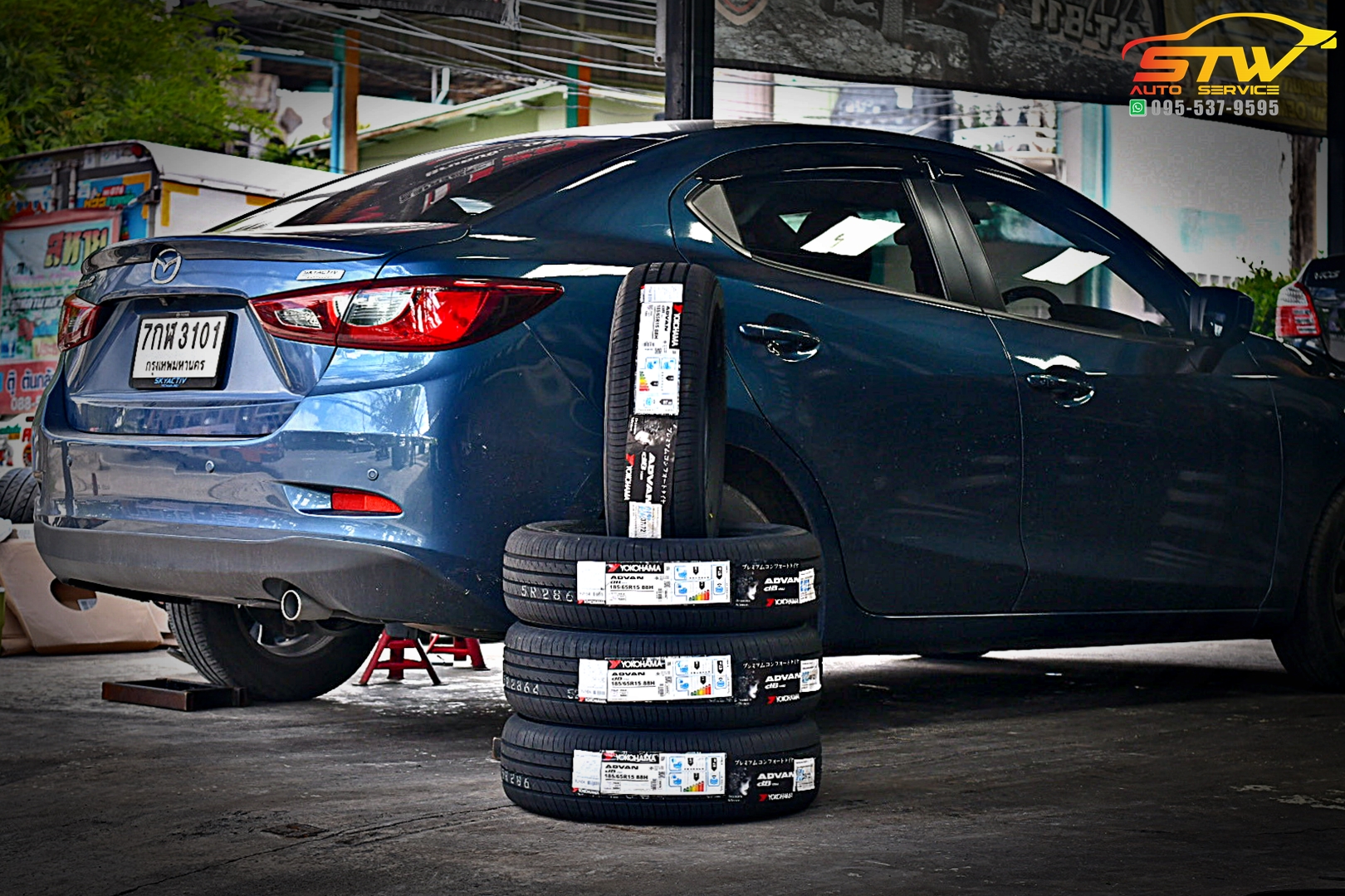 เปลี่ยนยาง MAZDA 2 Skyactiv YOKOHAMA ADVAN dB V552 185/65R15 88H