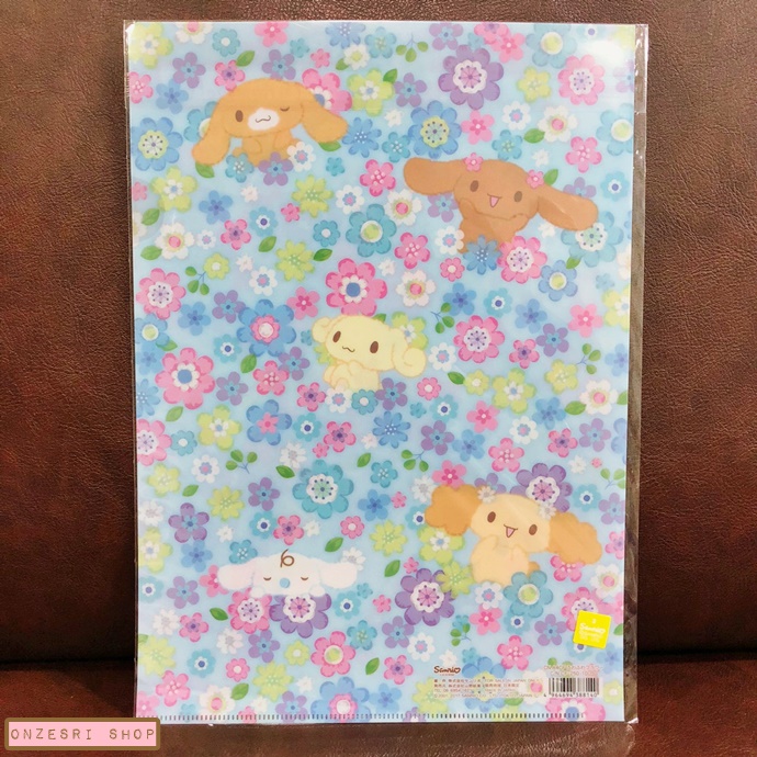 แฟ้ม A4 ลาย Cinnamoroll Floral สีฟ้า