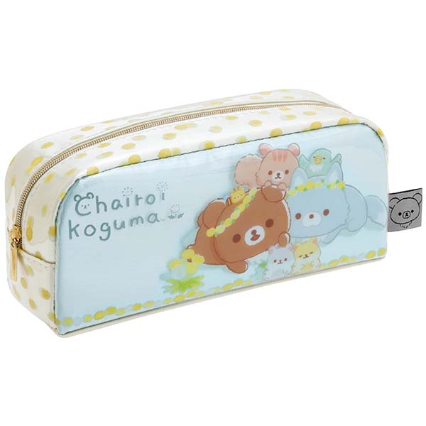 กระเป๋า Rilakkuma - Chairoikoguma Dandelions and Twin Hamsters Pen Case แบบยาว ใส่เครื่องเขียนได้ ขนาด 9 x 19 x 6 ซม.