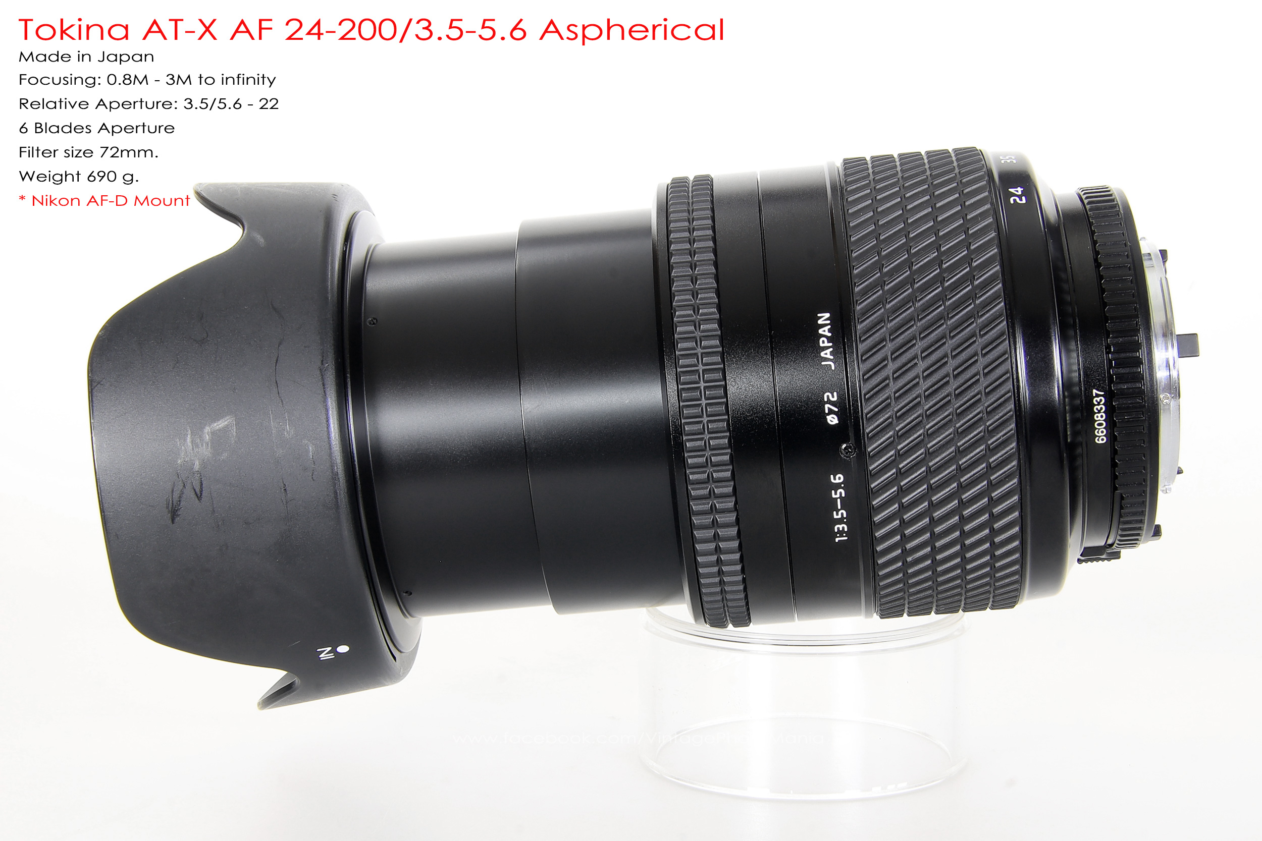 Tokina AT-X AF 24-200/3.5-5.6 Aspherical[IF] *Nikon AF-D Mount เลนส์ครอบจักรวาลรองรับฟูลเฟรม