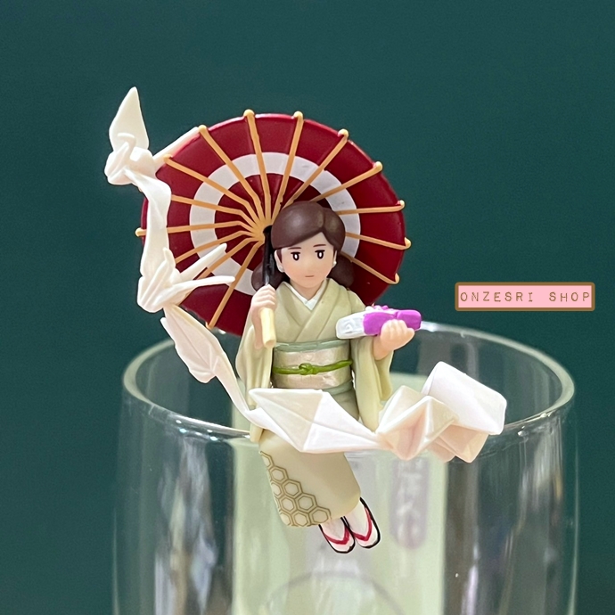 Cup no Fuchiko Japan Set (Limited) สาวน้อยเกาะแก้วลายเอกลักษณ์ประจำญี่ปุ่น ชุดสีแดง มีหลายแบบให้เลือก