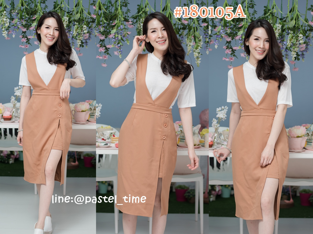 Jennica Dress เฉพาะเอี๊ยม : สีน้ำตาล