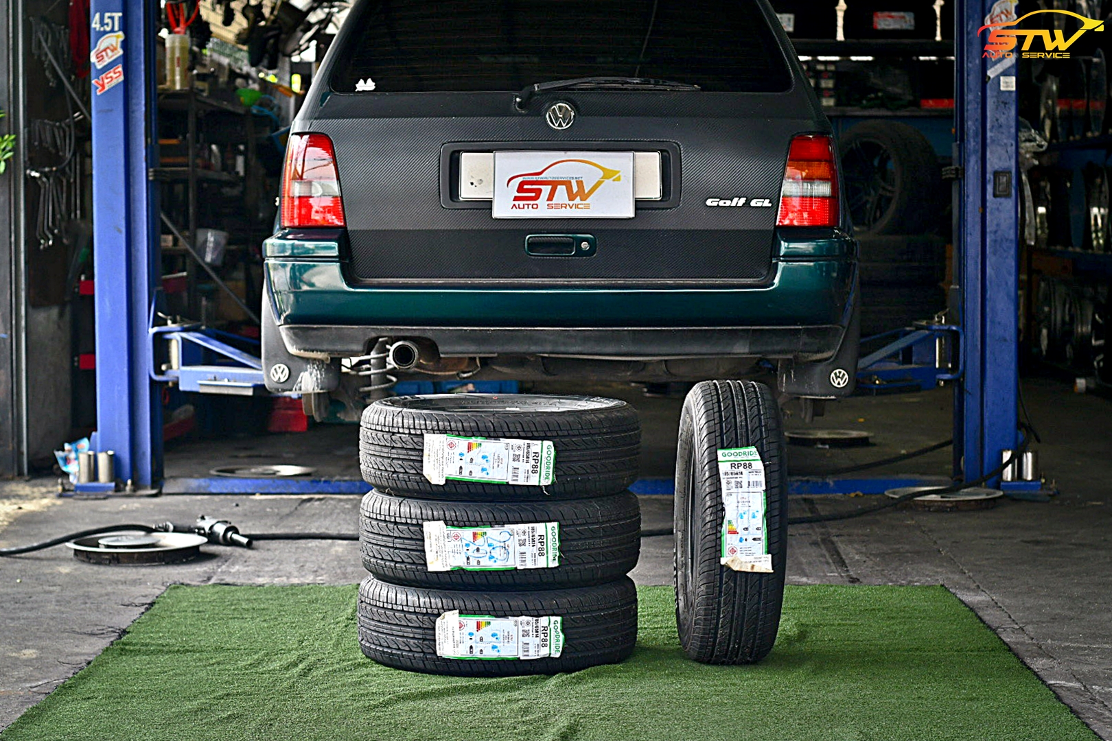ยาง GOODRIDE RADIAL RP88 185/65R14 85H ติดตั้งใส่ Volkswagen golf GL