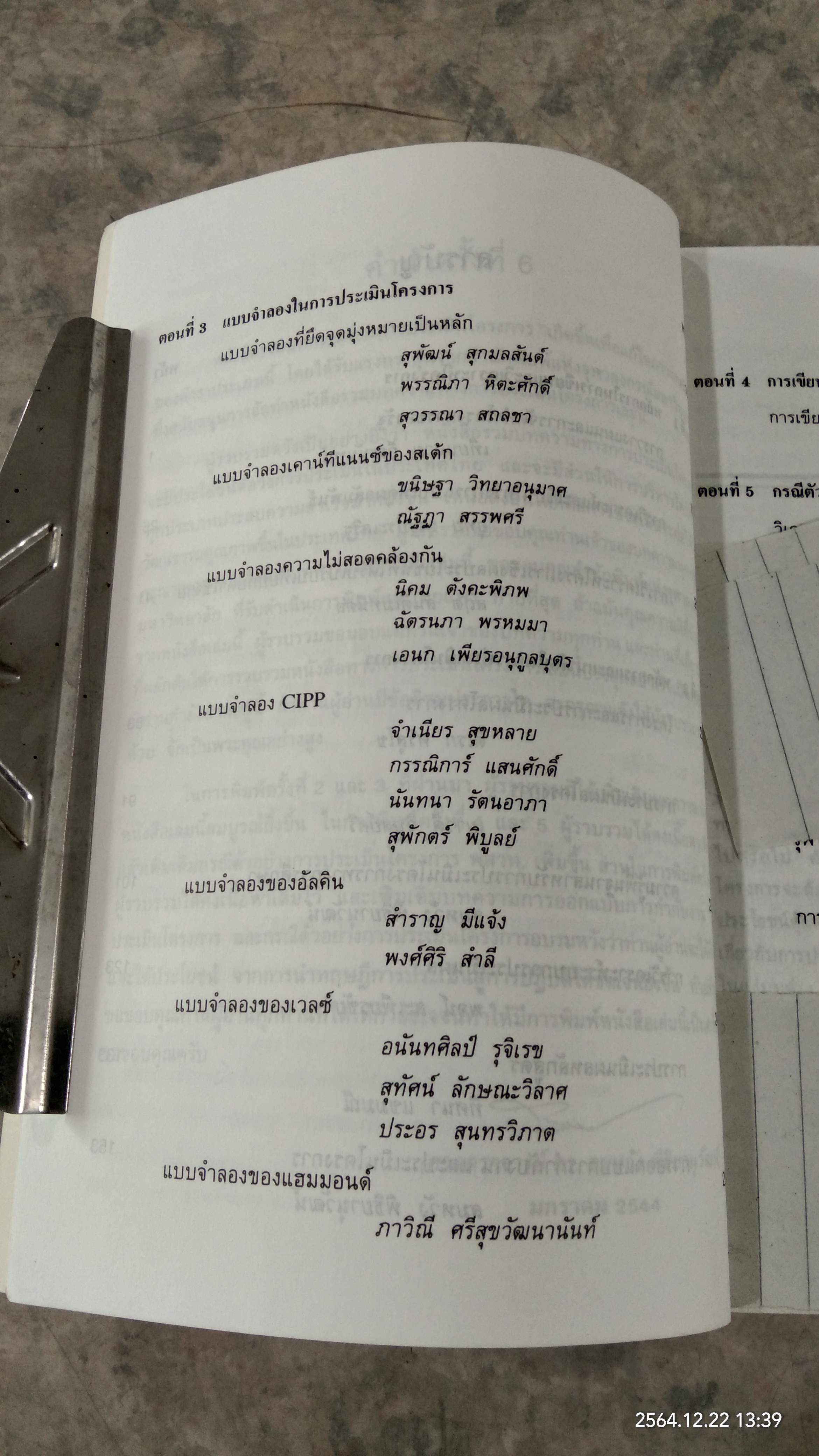 รวมบทความทางการประเมินโครงการ / สมหวัง พิธิยานุวัฒน์