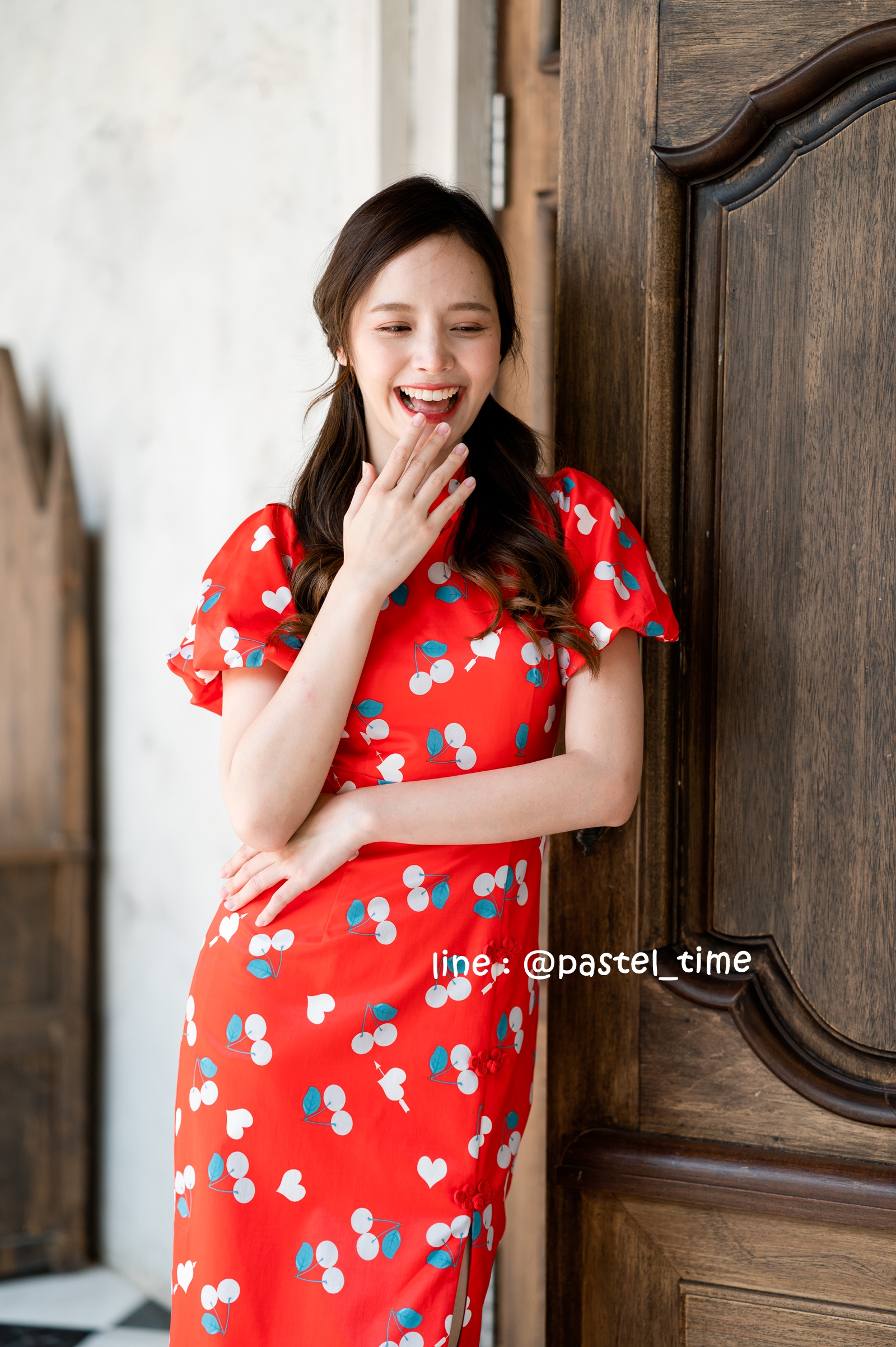 Cherry Ang Pao Dress เดรสกี่เพ้าคอจีนสีแดง