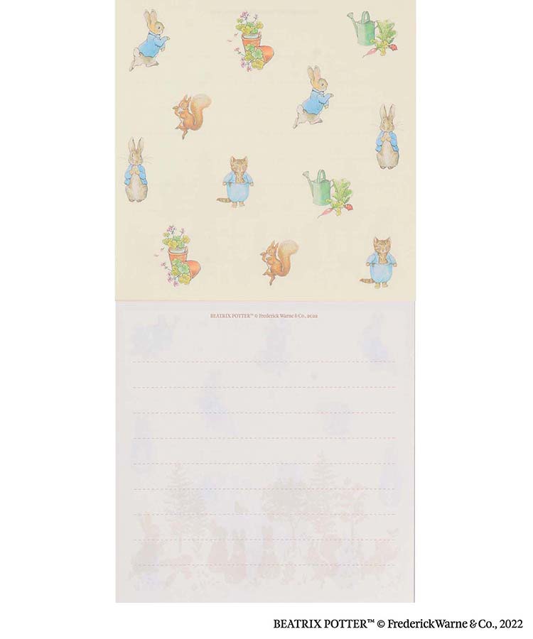 สมุดฉีก Peter Rabbit Square Memo สีฟ้า ขนาด 9.5 x 9.5 x 1 ซม. มี 4 ลาย รวม 100 แผ่น
