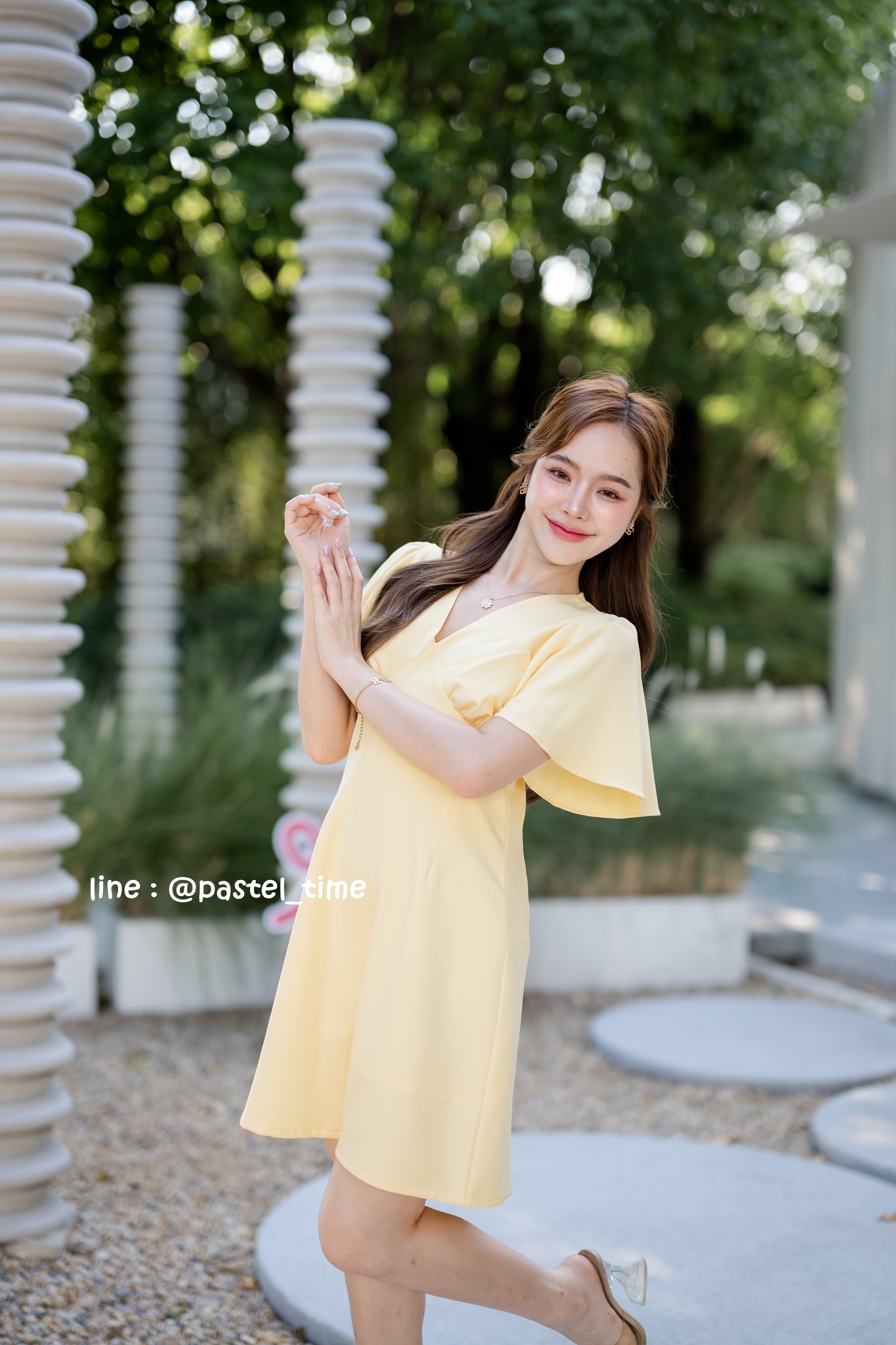 Sassy Flare Dress : สีเหลือง