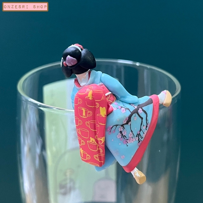 Cup no Fuchiko Japan Set (Limited) สาวน้อยเกาะแก้วลายเอกลักษณ์ประจำญี่ปุ่น ชุดสีแดง มีหลายแบบให้เลือก