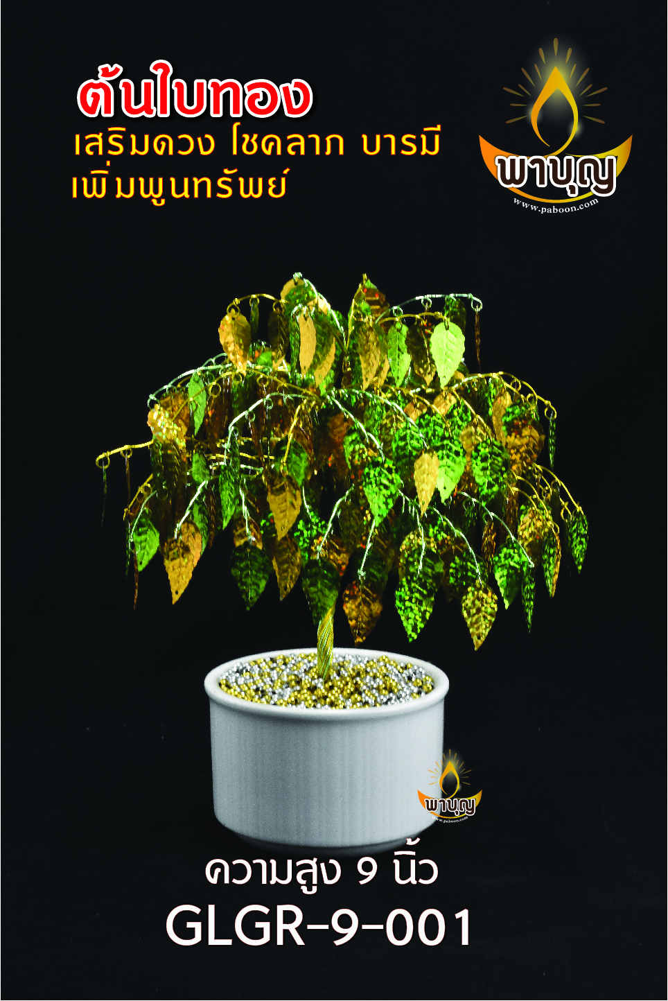 ต้นใบทอง ขนาด 9 นิ้ว GLGR-9-001