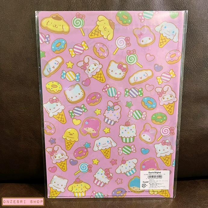 แฟ้ม A4 Sanrio Characters Sweets รวมตัว สีชมพู เป็นแบบ Limited ไม่มีวางขายทั่วไป