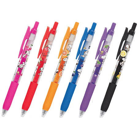 ปากกา Zebra Sarasa Clip x Snoopy จากญี่ปุ่น ลายผลไม้ หัว 0.5 มี 6 สีให้เลือก