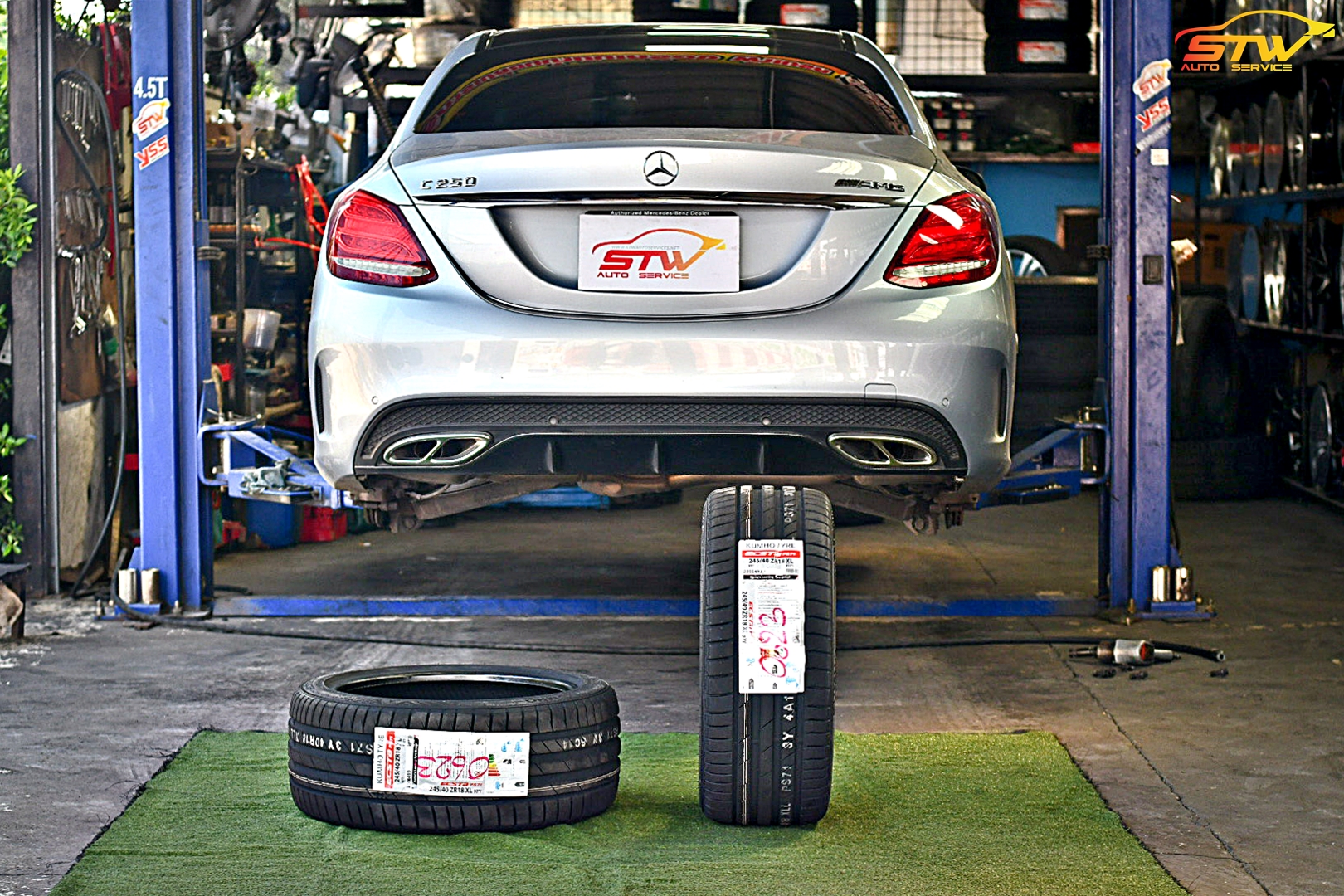 ยาง KUMHO ECSTA PS91 245/40R18 97Y ติดตั้งใส่ Mercedes Benz C-Class C250