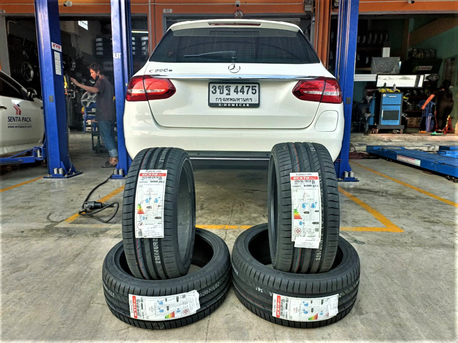 เปลี่ยนยาง BENZ C350e KUMHO PS71 225/40 R19 XL 93Y 255/35 R19 XL 96Y