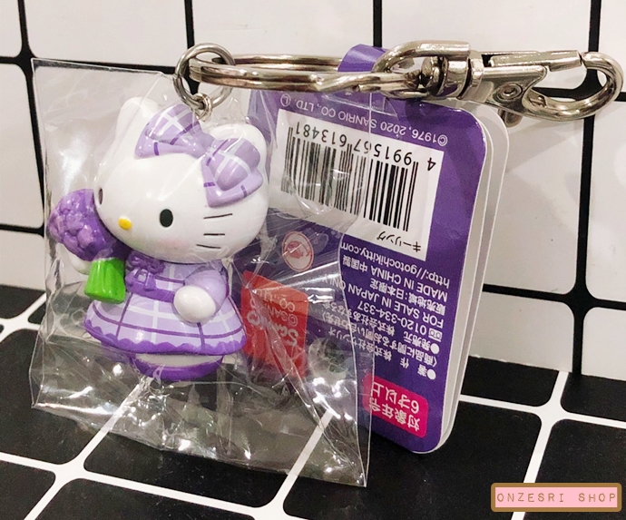 พวงกุญแจแบบห่วง Hello Kitty Hokkaido Lavender Strap (Japan Limited) ตรงตุ๊กตาเป็นแบบตัวใหญ่ ขนาด 4 x 3 ซม.